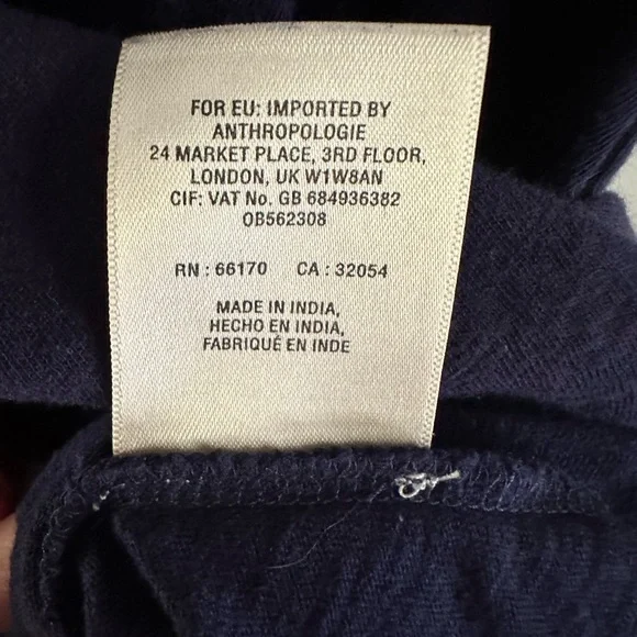 Anthropologie Akemi & Kin Salma Navy Blue Cold Shoulder Top - Picture 7 of 7